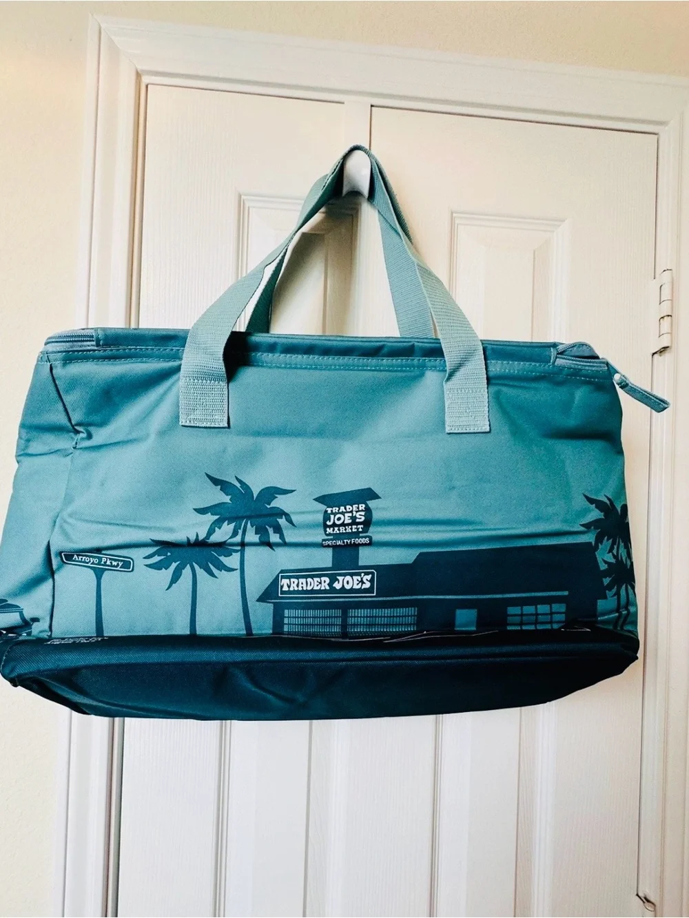 Trader Joe's Teal Illustrated Market Tote
